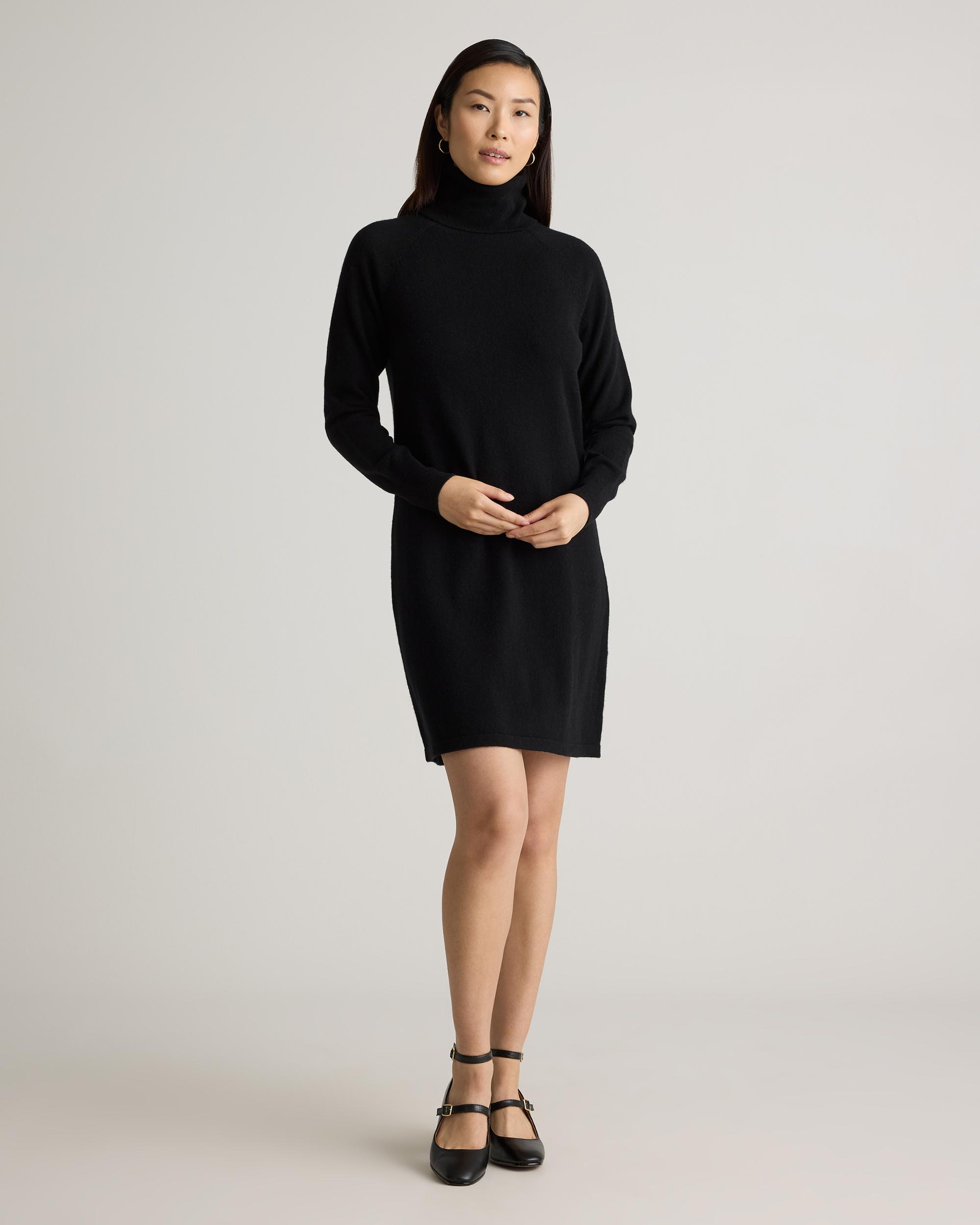 Quince | Women's Mongolian Cashmere Turtleneck Sweater Dress Size XS Product Image