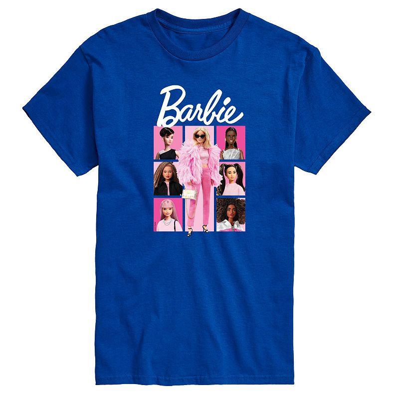 Big & Tall Barbie® Pink Grid Graphic Tee, Men's,  Product Image