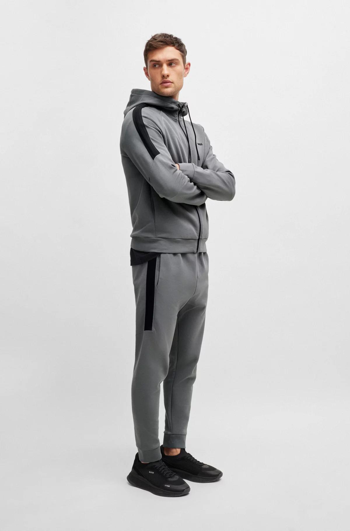 Boss- Stretch Cotton Tracksuit with Logo Prints Product Image