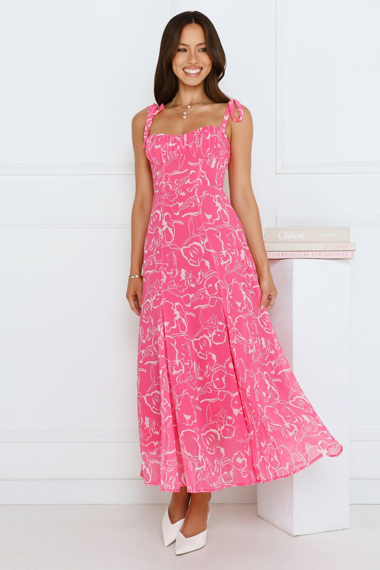 Divine Smile Midi Dress Pink Product Image
