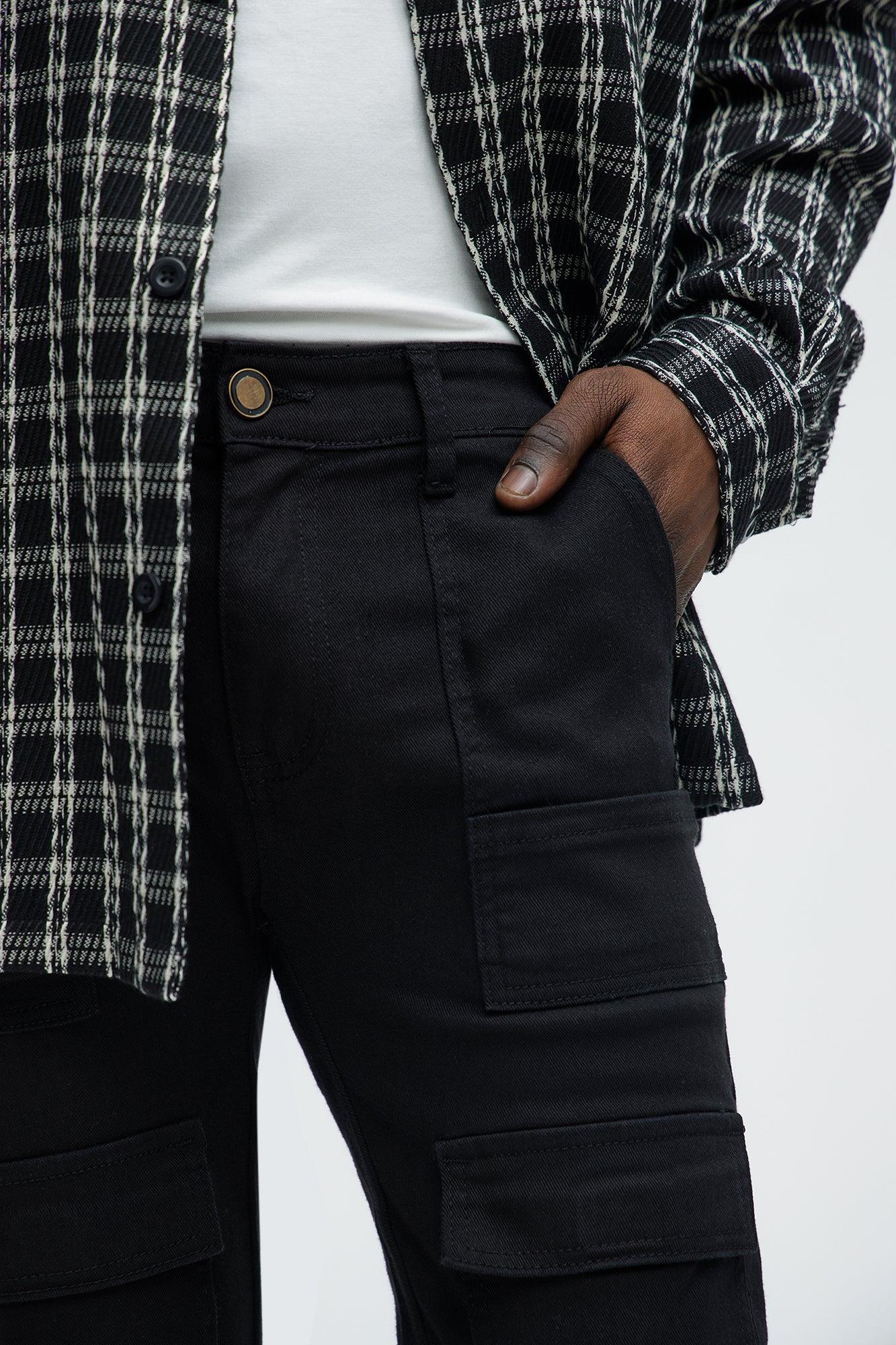 Slim Clyde Twill Cargo Pants - Black Product Image