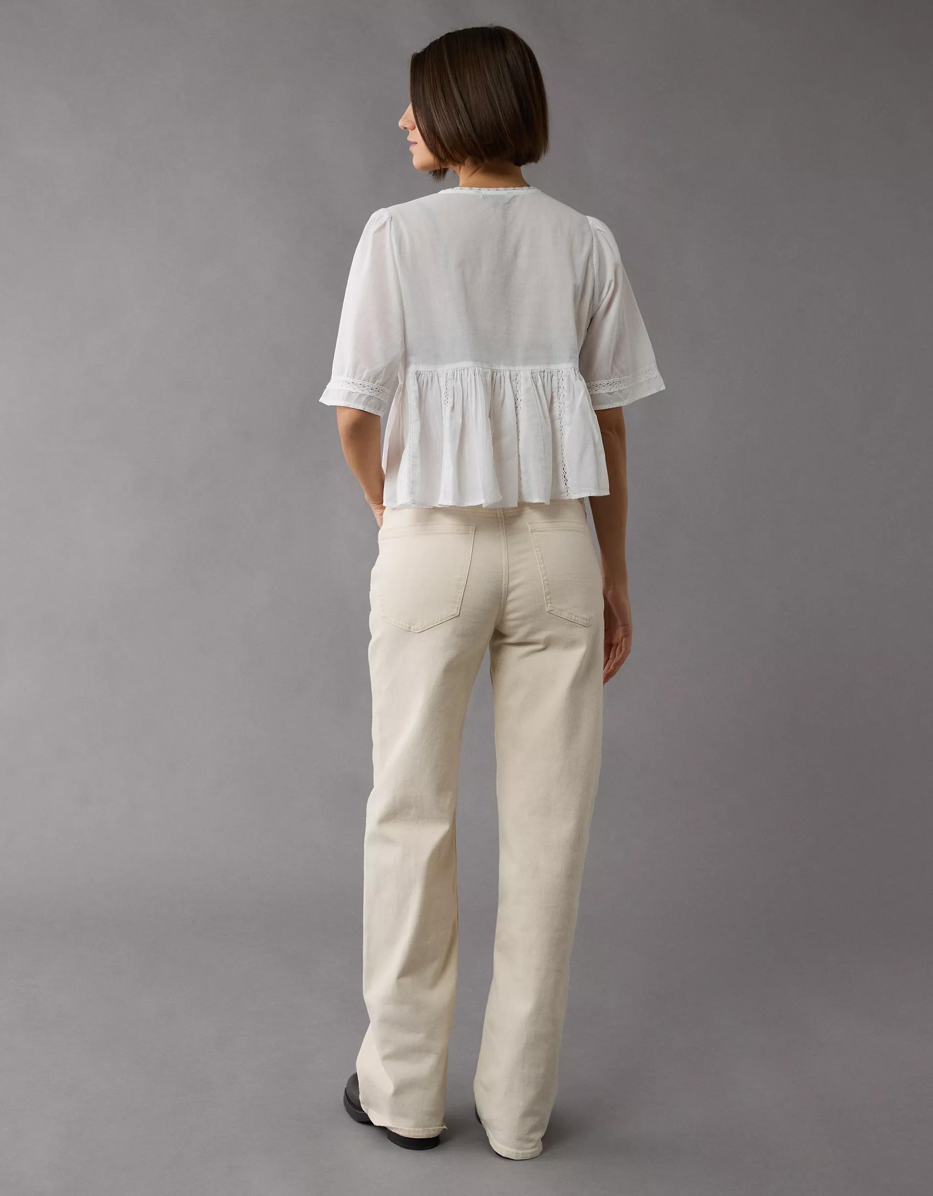 AE Tie Front Bell Flyaway Shirt Product Image