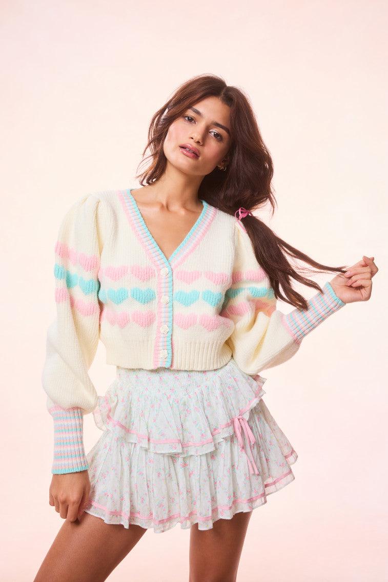 Buena Re-Edition Heart Knit Cardigan Product Image