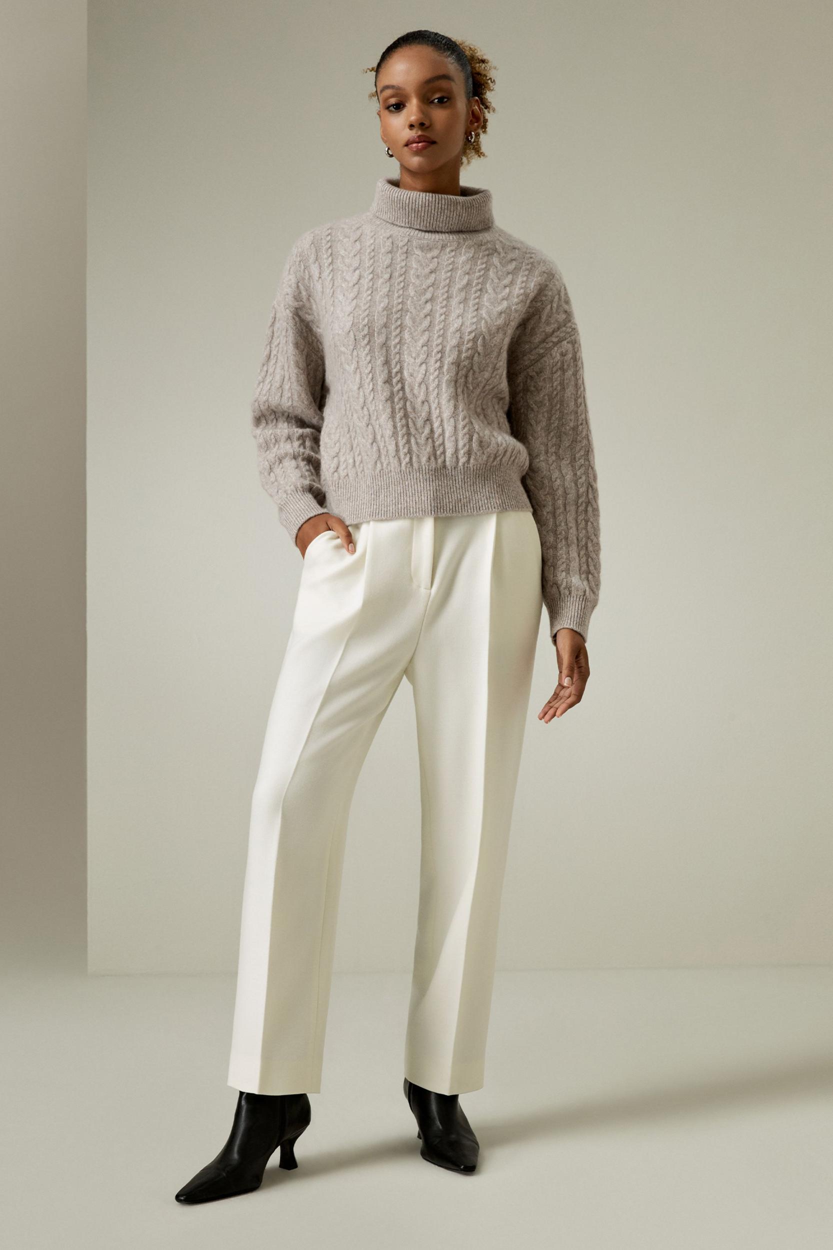 Cashmere Cable Knit Jumper Sweater Product Image
