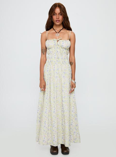 Loralei Shirred Maxi Dress Floral Product Image
