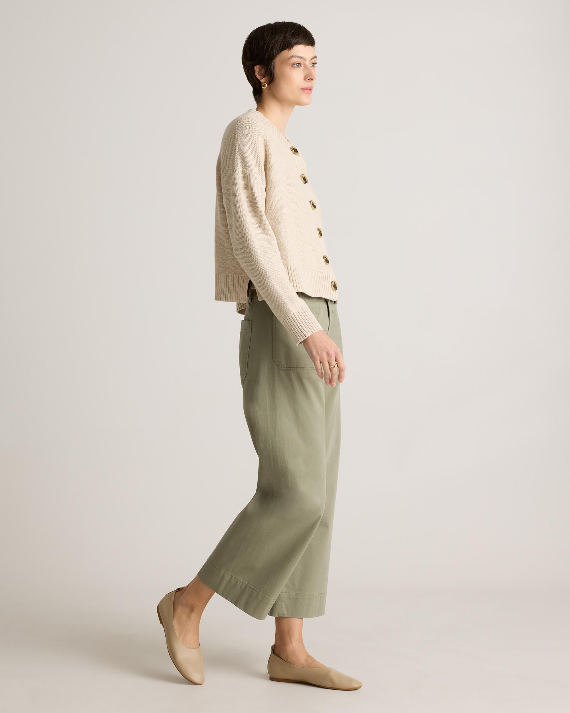 Quince | Women's Cropped Cardigan Sweater Size XL, Organic Cotton Product Image