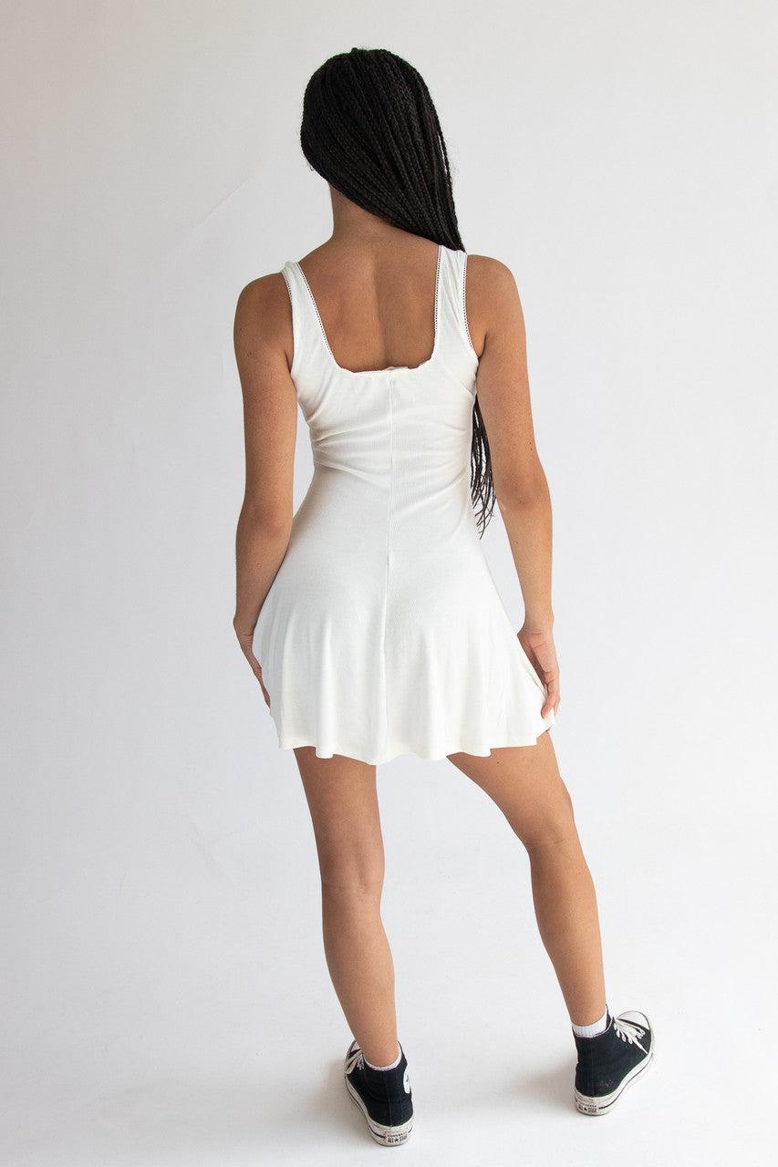 Ribbed Rose Bud Skater Dress Product Image