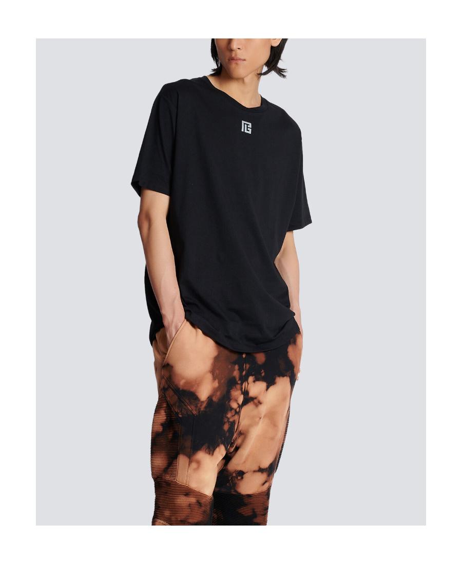 BALMAIN Logo-embroidered Crew-neck T-shirt In Black Product Image