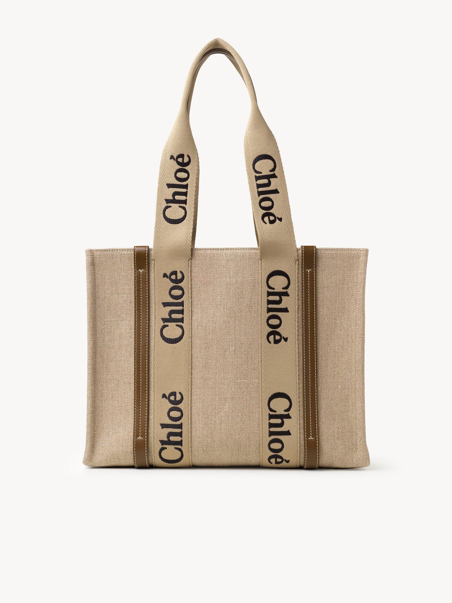Woody tote bag in linen Product Image