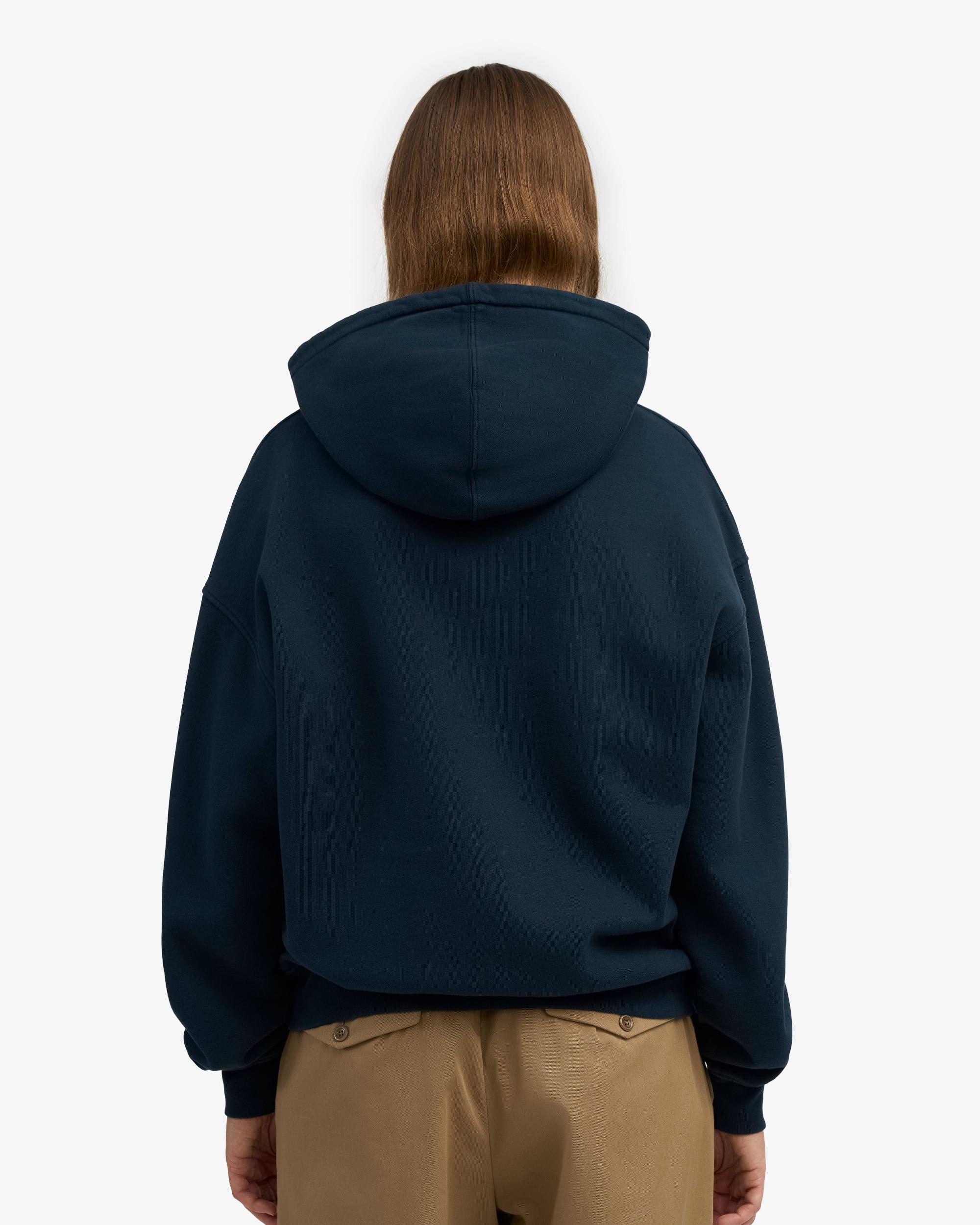 Organic Oversized Zip Hood - Navy Blue Product Image