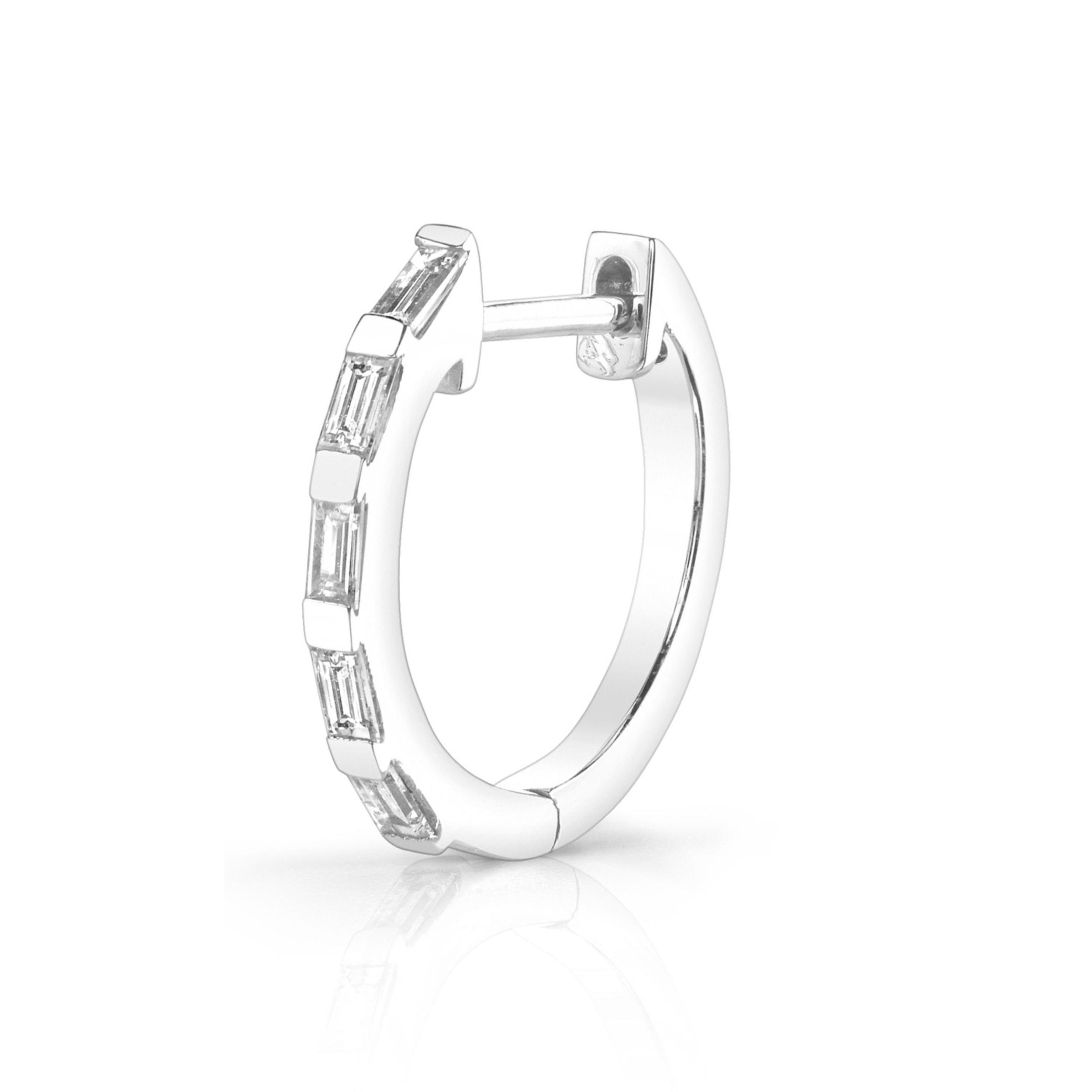 SINGLE DIAMOND BAGUETTE MINI HUGGIE Product Image
