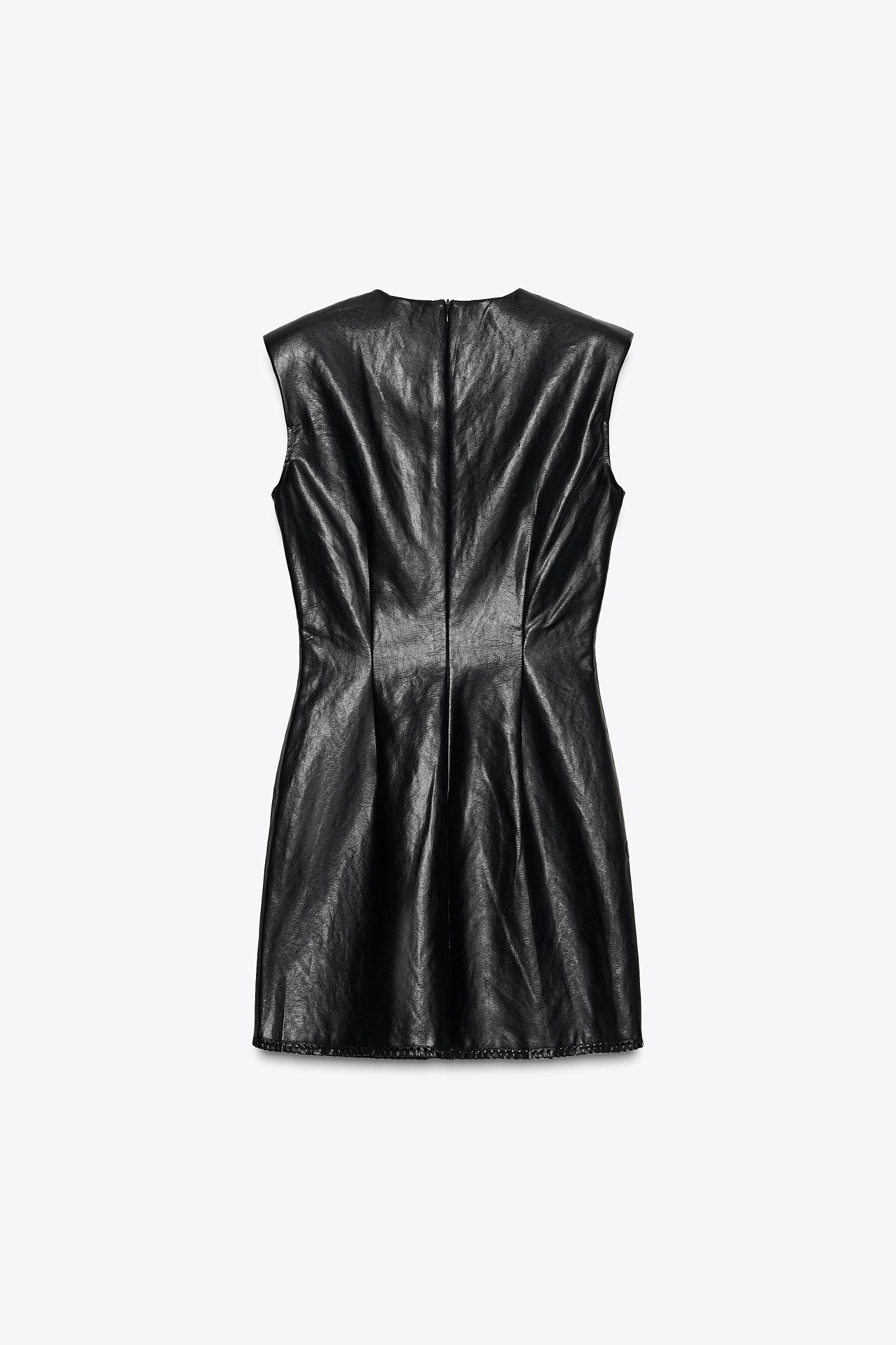 FAUX LEATHER MINI DRESS Product Image