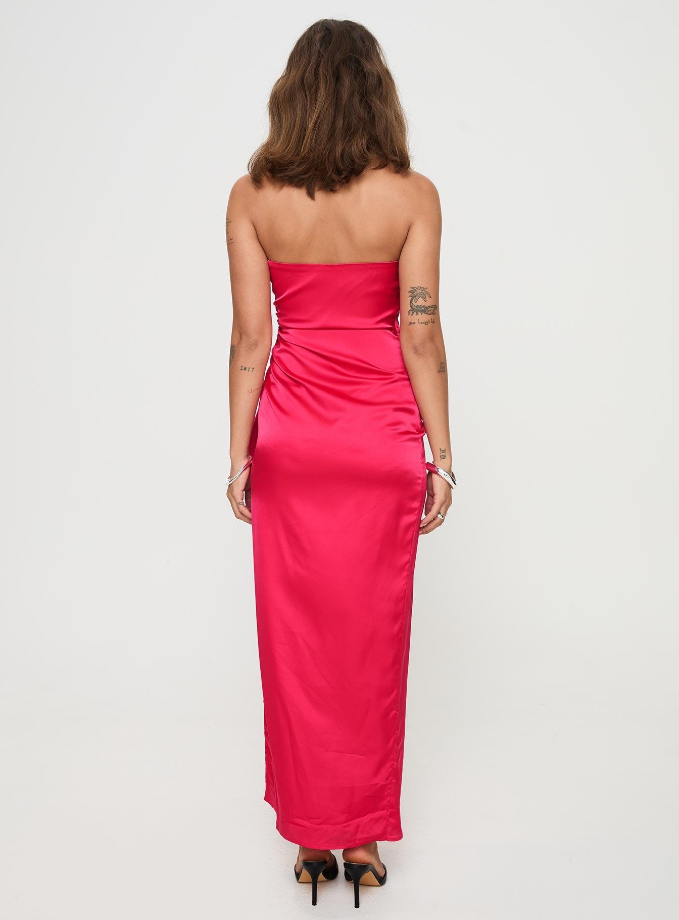 Callita Strapless Maxi Dress Red Product Image