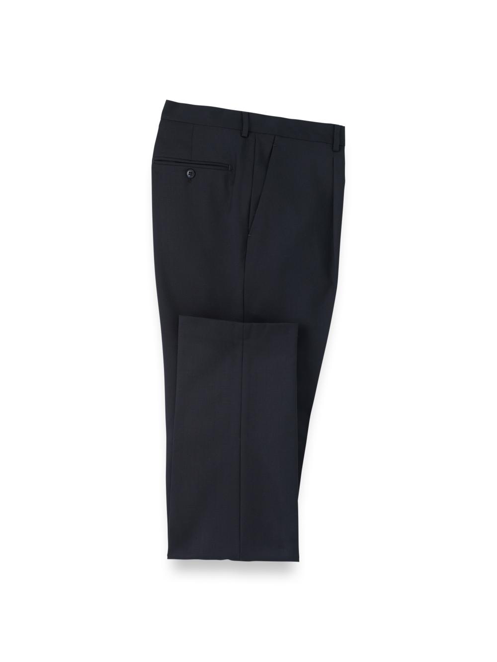 Wool Single Pleat Pants - Navy Product Image
