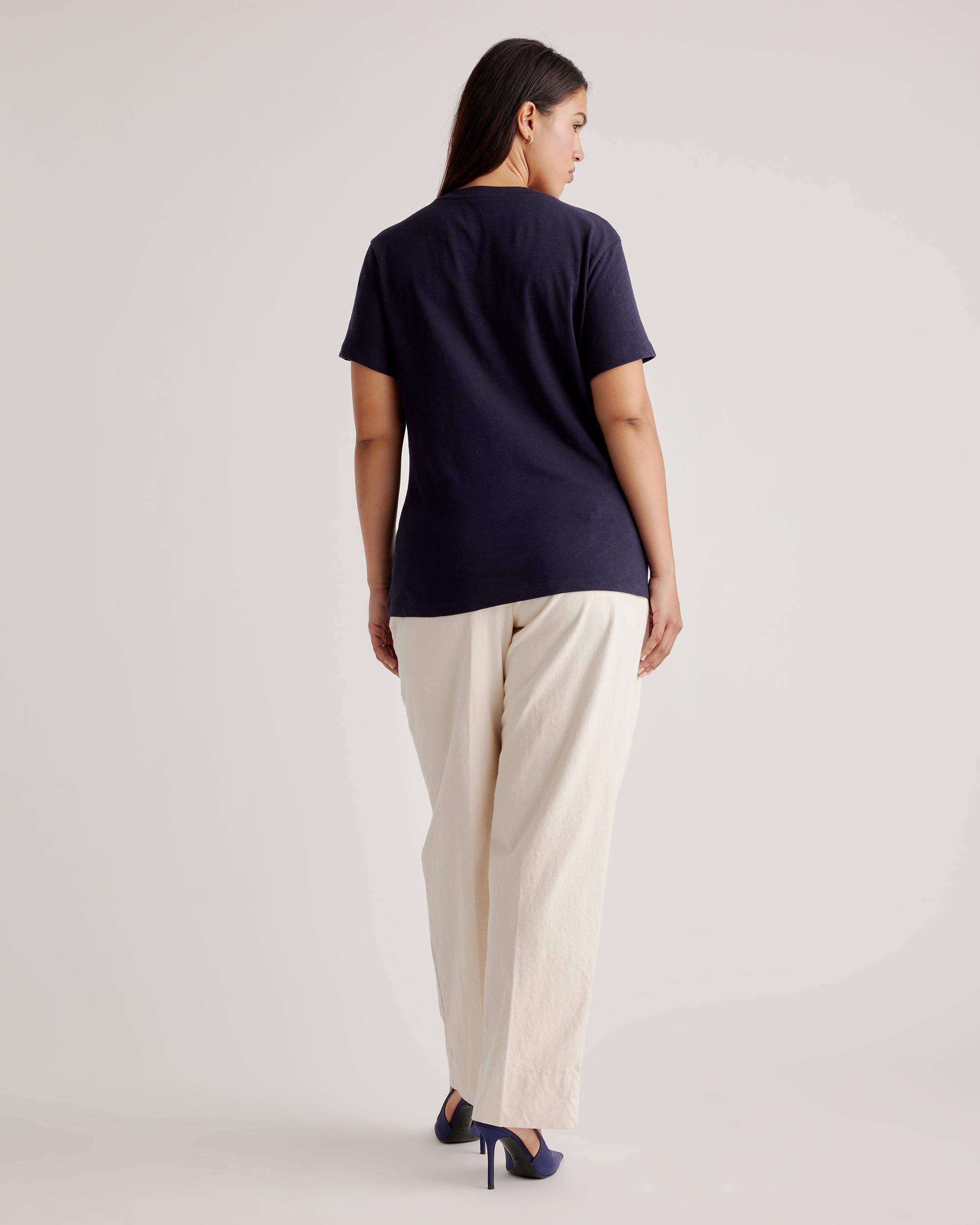 Quince | Women's Slub V-Neck T-Shirt Organic Cotton Product Image