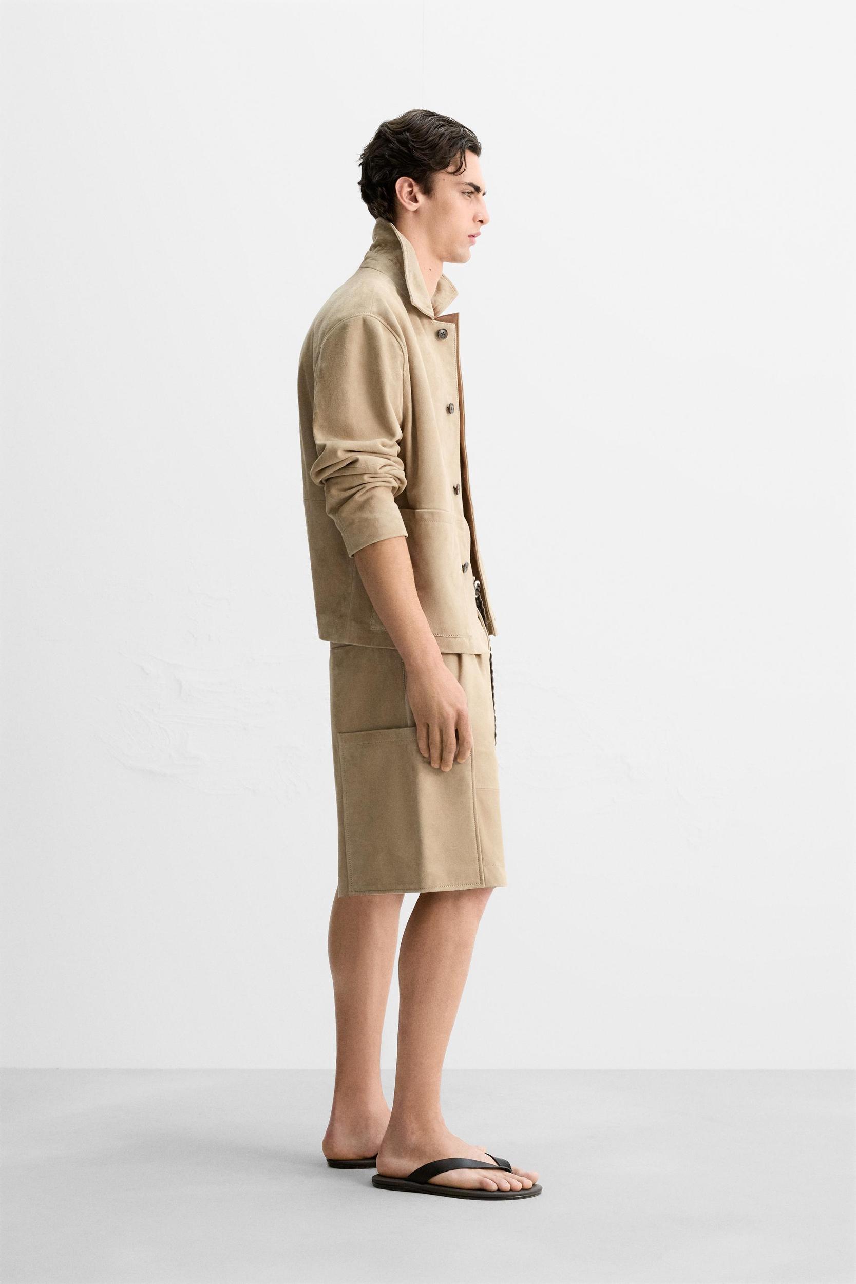 SUEDE CARGO SHORTS Product Image