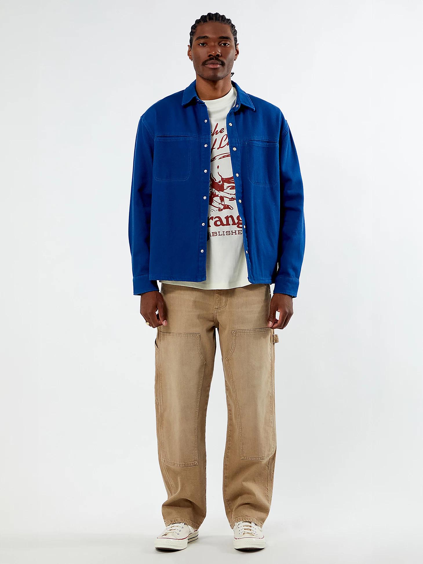 Wrangler® x PacSun Men's Twill Overshirt in Delft Product Image