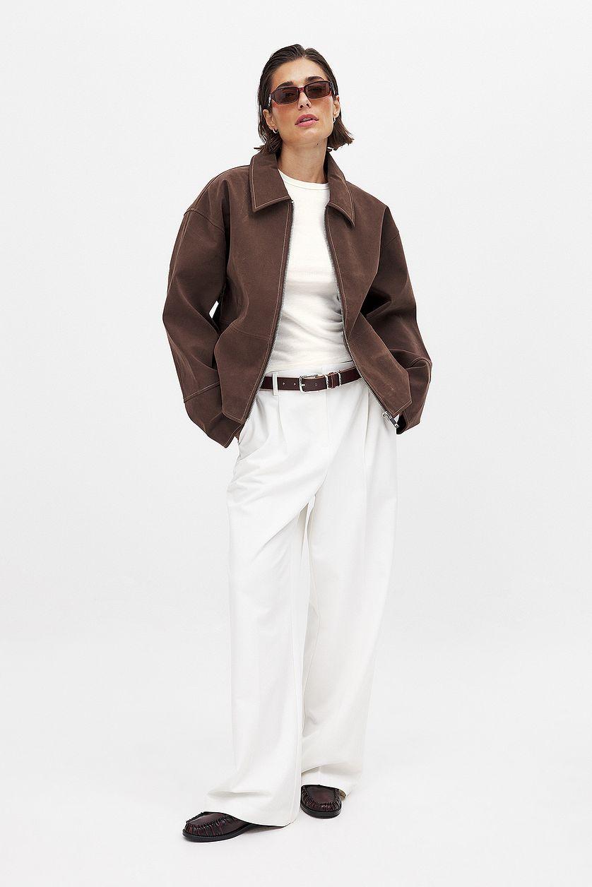 Ribbed Long Sleeved Round Neck Top Product Image