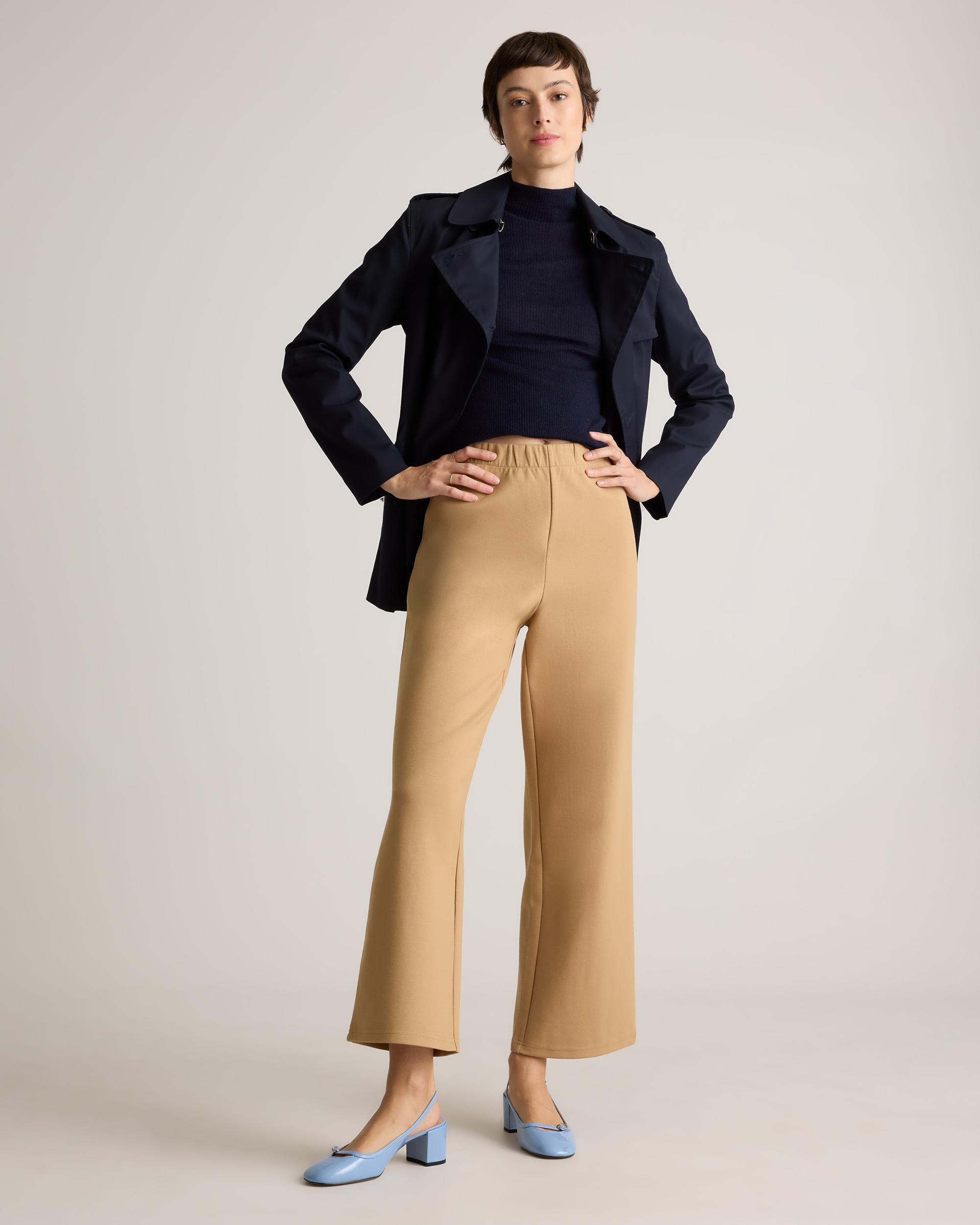 Quince | Women's Double Knit Wide Leg Pants Size XS, Organic Cotton Product Image