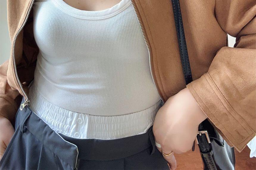 Faux Suede Zip Jacket Product Image