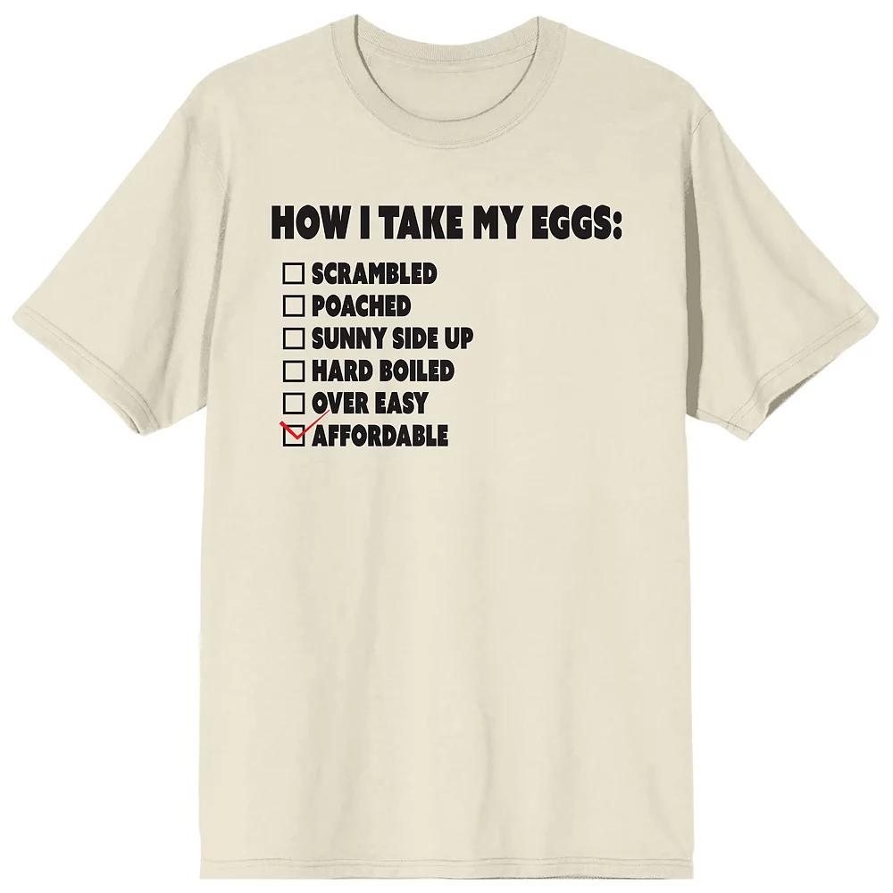 Men's Eggspensive Eggs How I Take My Eggs Affordable Graphic Tee,  Product Image