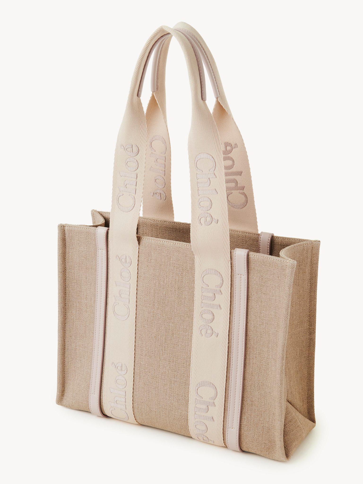 Woody tote bag in linen Product Image
