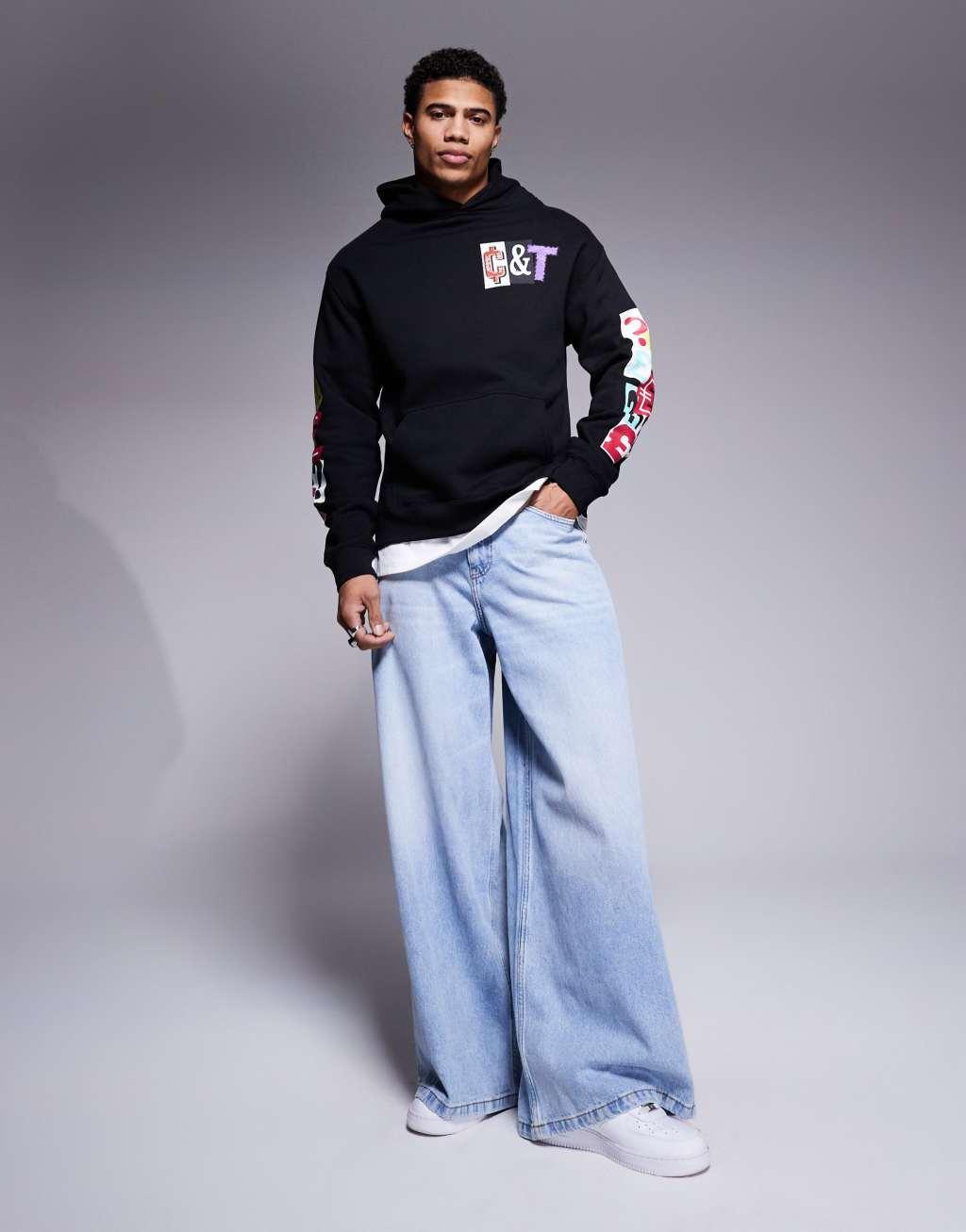 Cheats & Thieves ransom logo back print 320gsm hoodie in black Product Image