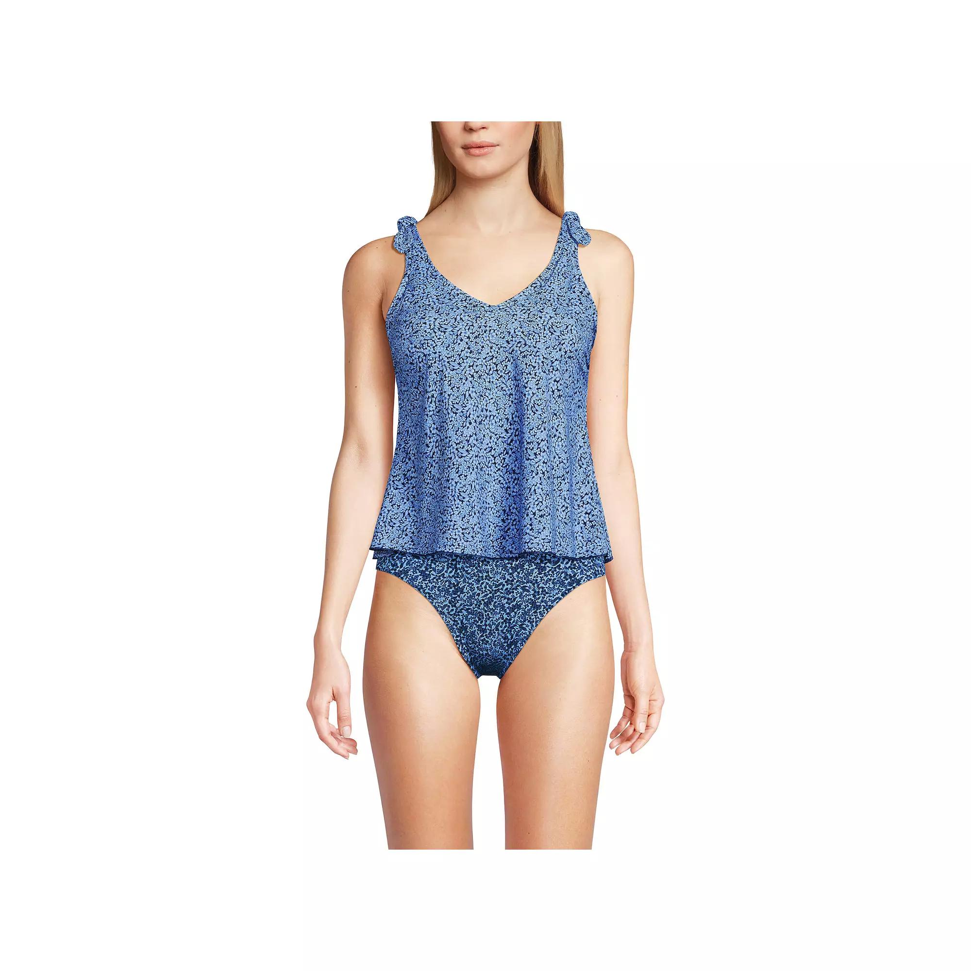Women's Lands' End Tie Shoulder Flutter Tankini Swim Top,  Product Image