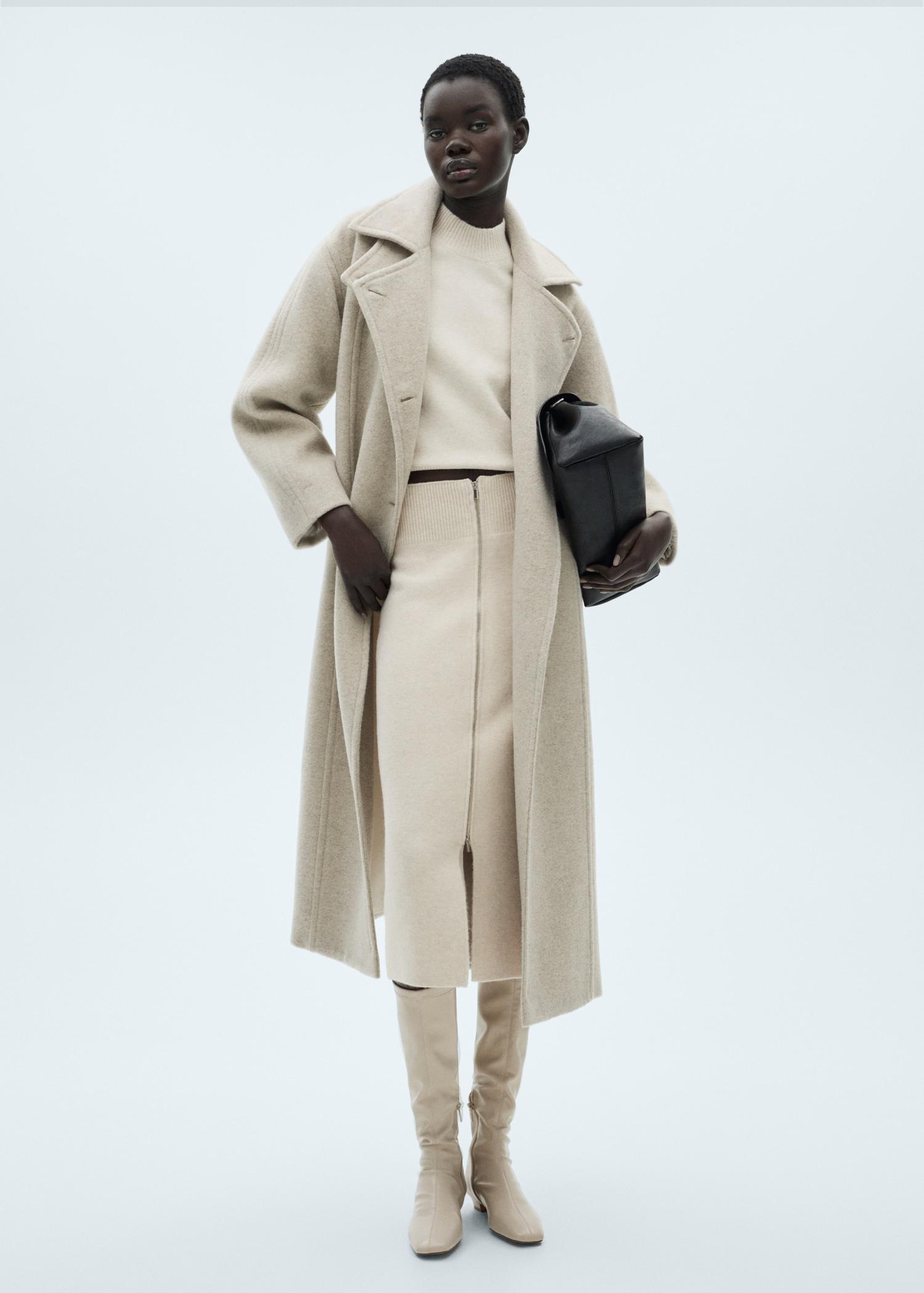 Zipper knit midi skirt - Women | MANGO USA Product Image