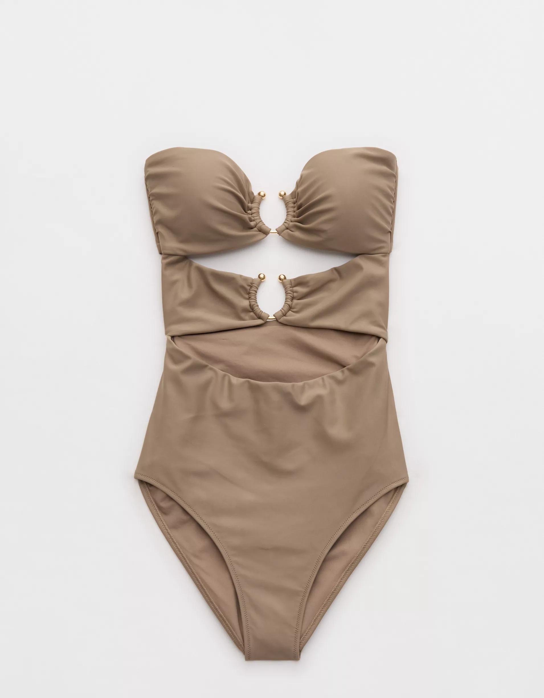Aerie Bandeau Cut Out One Piece Swimsuit Product Image