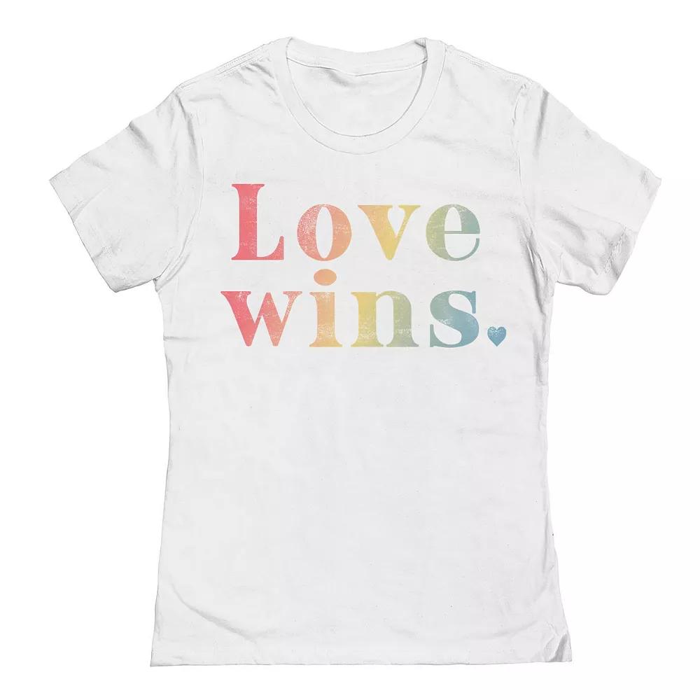 Junior's Grayson Threads The Label Love Wins Text Pride Graphic Tee, Women's,  Product Image
