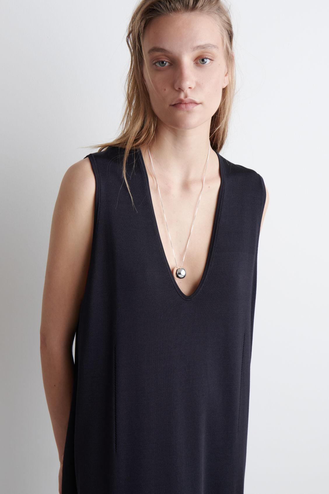 KNITTED COTTON MIDI DRESS Product Image