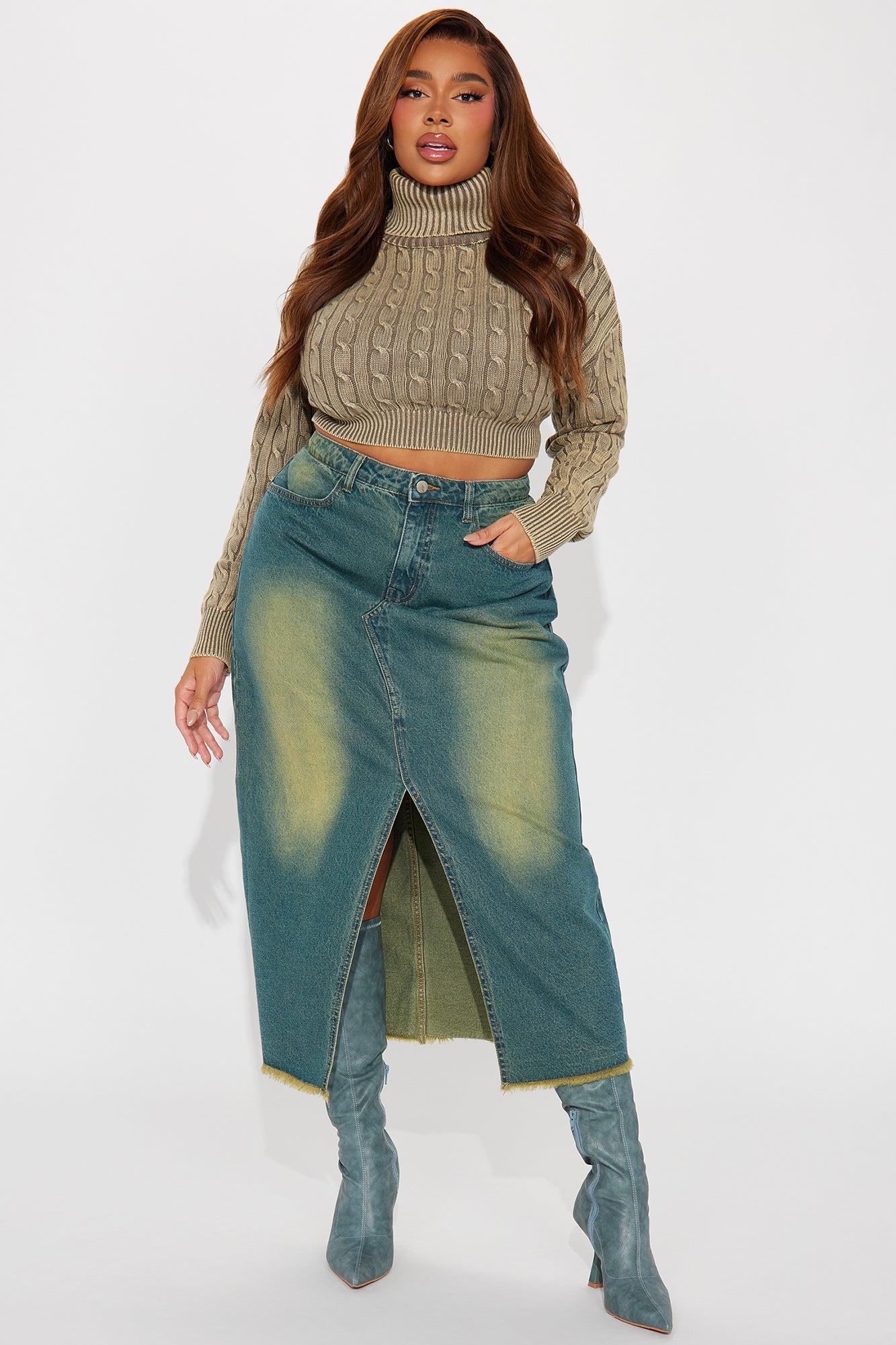 Almost Daily Cable Knit Sweater - Olive Product Image