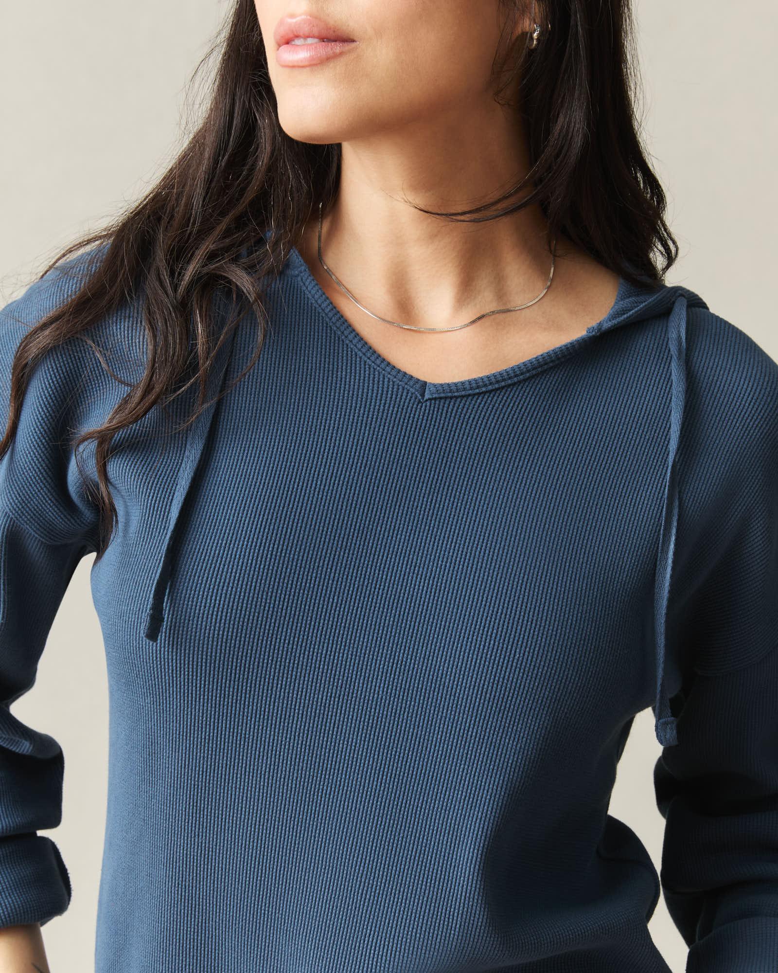 Women's Thermal Hoodie - Dark Denim Product Image