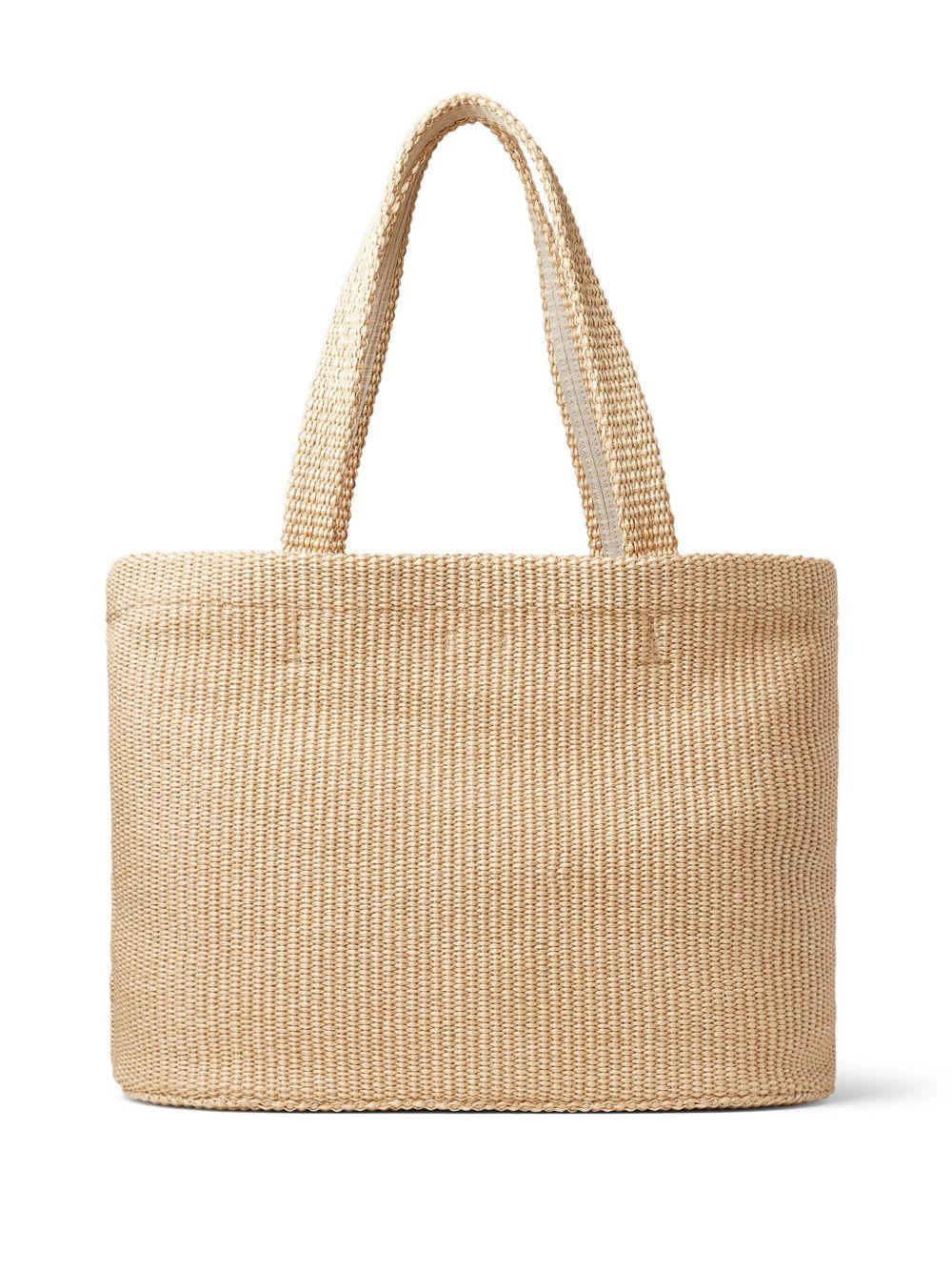 logo-embroidered raffia beach bag Product Image