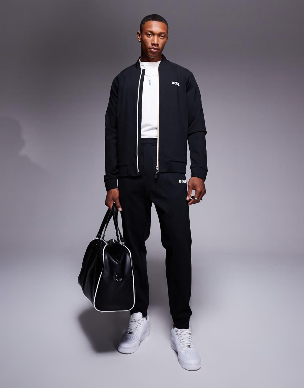 BOSS Green Samoo full zip sweat jacket regular fit in black - part of a set Product Image