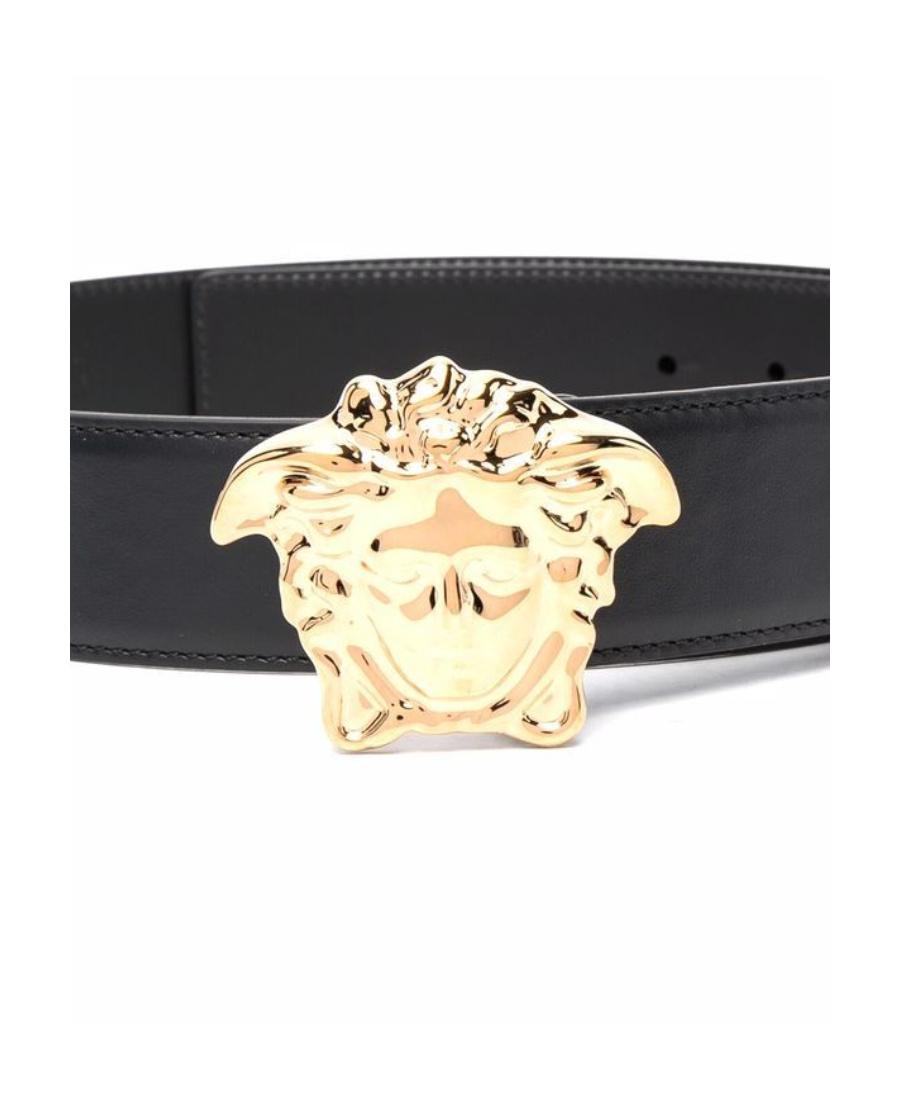 VERSACE La Medusa Leather Belt Man Belt Black Size 39.5 Calfskin Product Image