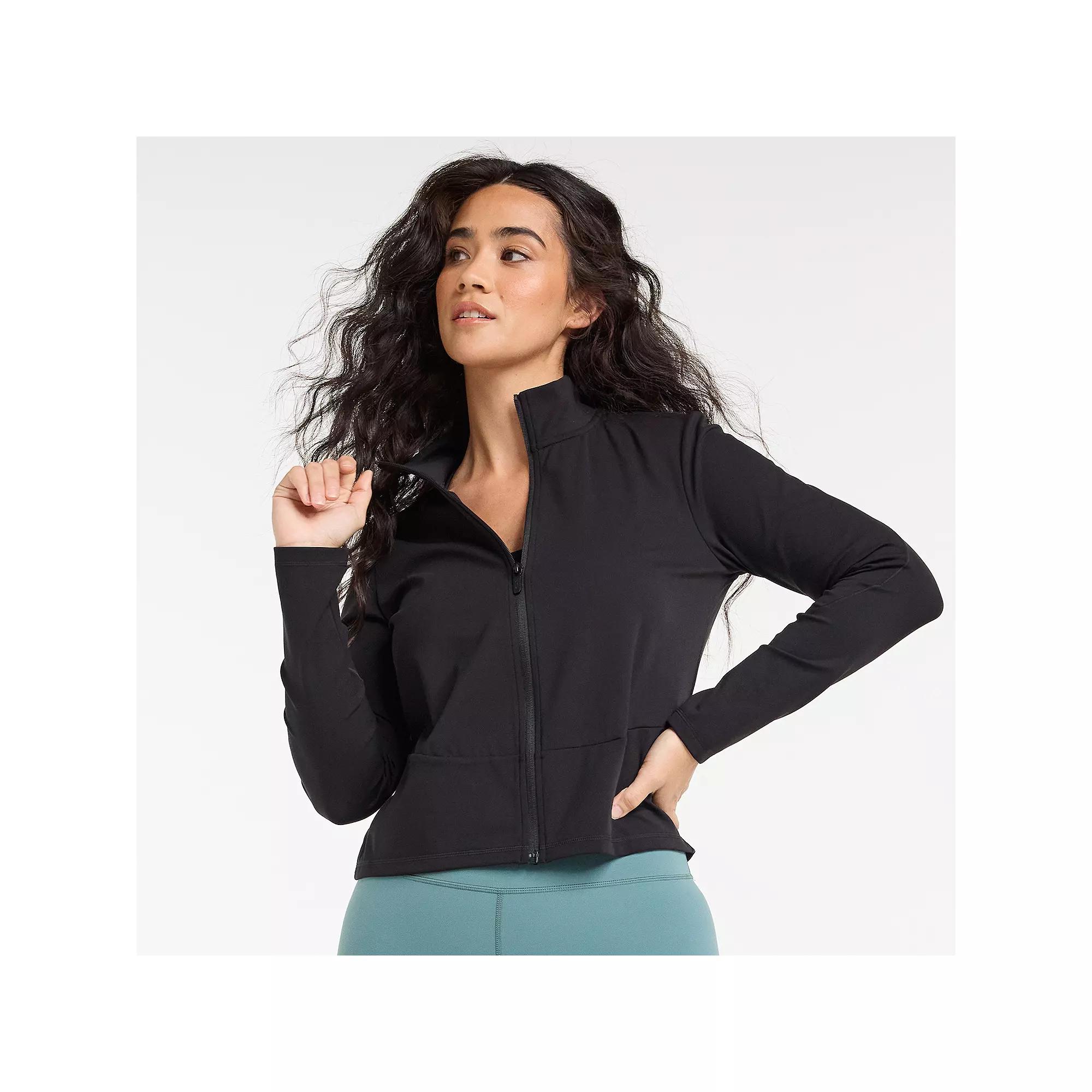 Women's FLX Affirmation Long Sleeve Full Zip Jacket, Size: XL, Mineral Black Product Image