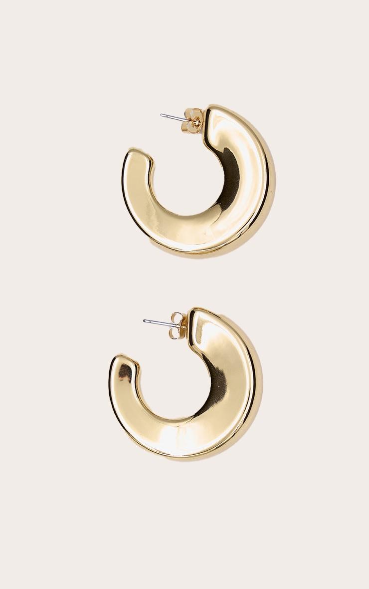 Gold Oversized Chunky Hoop Earrings Product Image