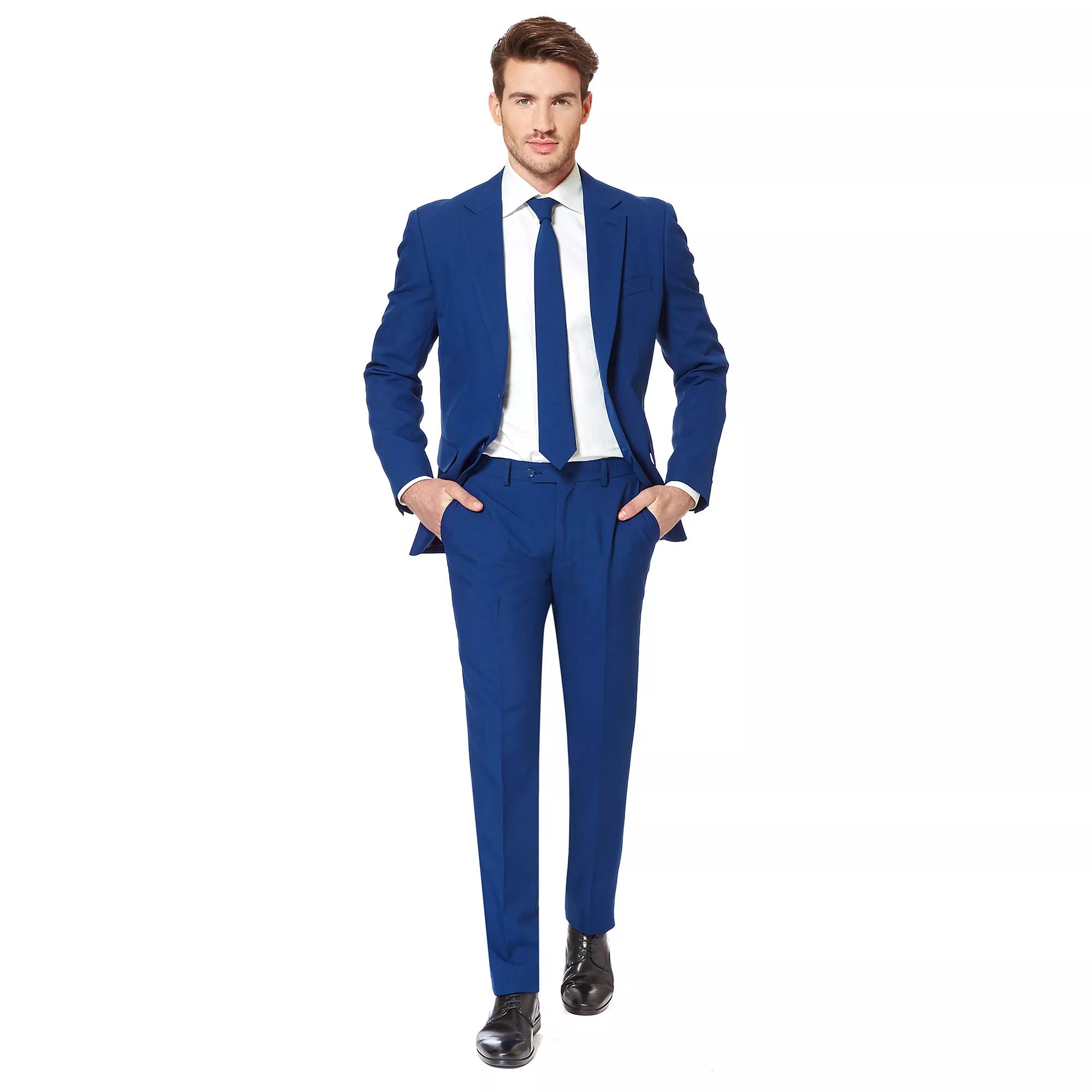 Men's OppoSuits Slim-Fit Solid Suit & Tie Set, Size: 42 - Regular, Blue Product Image