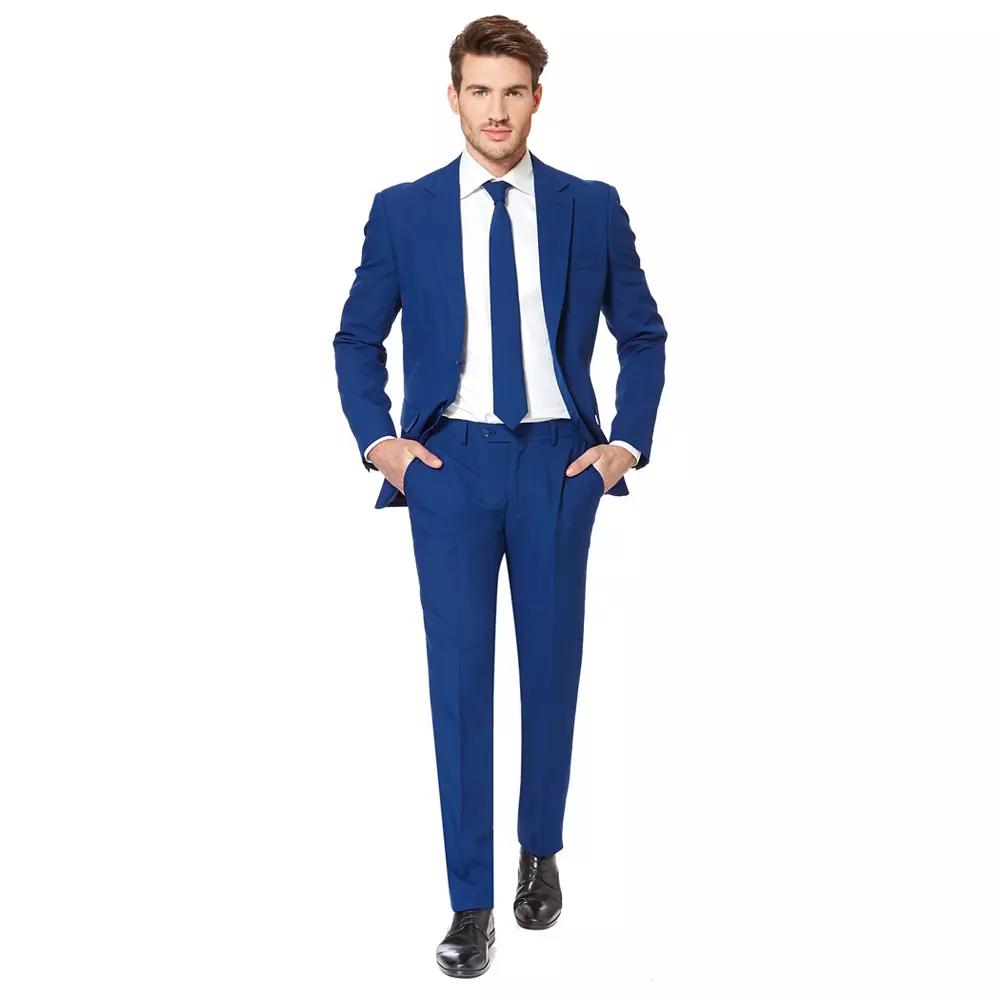Men's OppoSuits Slim-Fit Solid Suit & Tie Set, Size: 42 - Regular, Blue Product Image