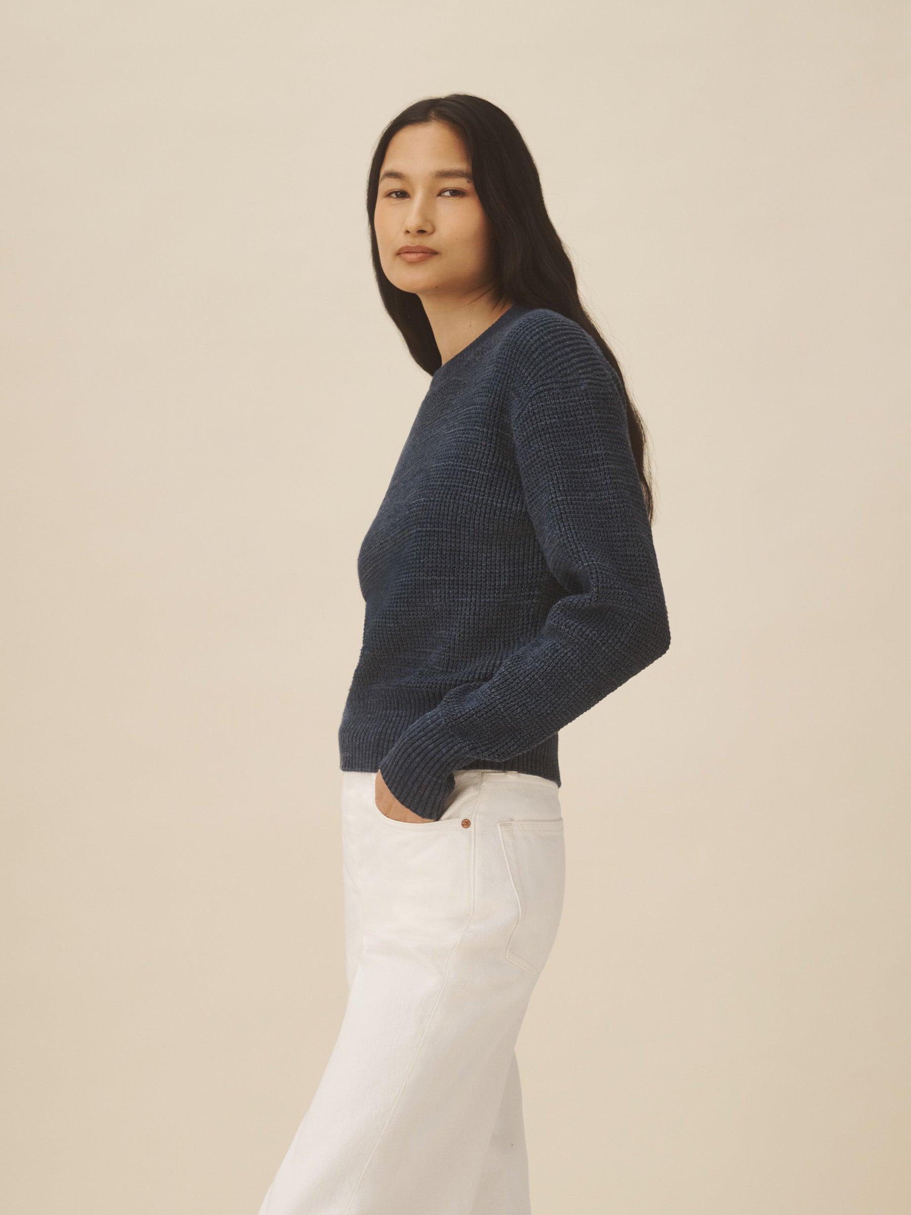 Marled Navy Heather Seafarer Shrunken Crew Product Image