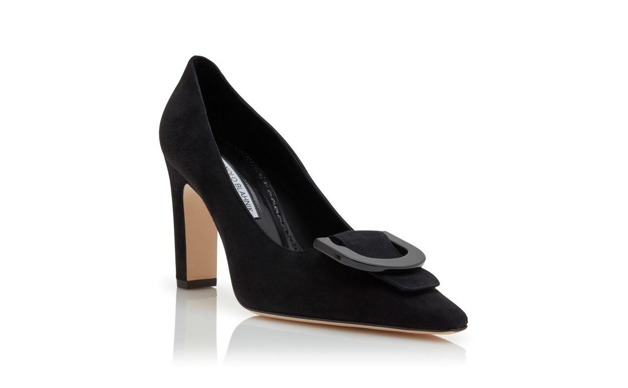 BETI Black Suede Pointed Toe Pumps  Product Image