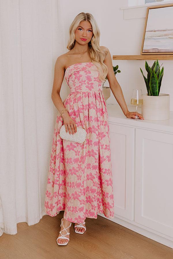 Garden Serenade Floral Jacquard Midi Dress Product Image
