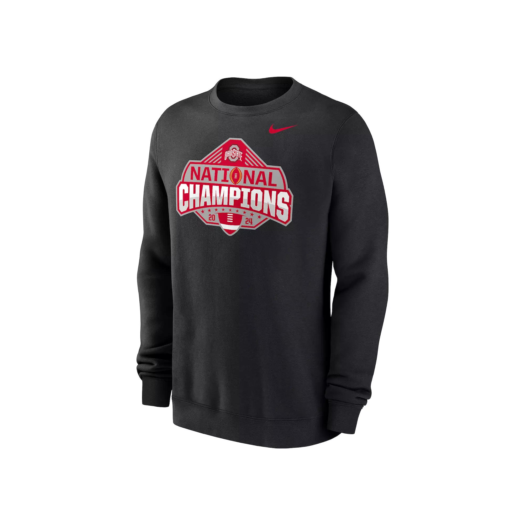 Men's Nike Black Ohio State Buckeyes College Football Playoff 2024 National Champions Official Logo Pullover Sweatshirt, Size: Small Product Image