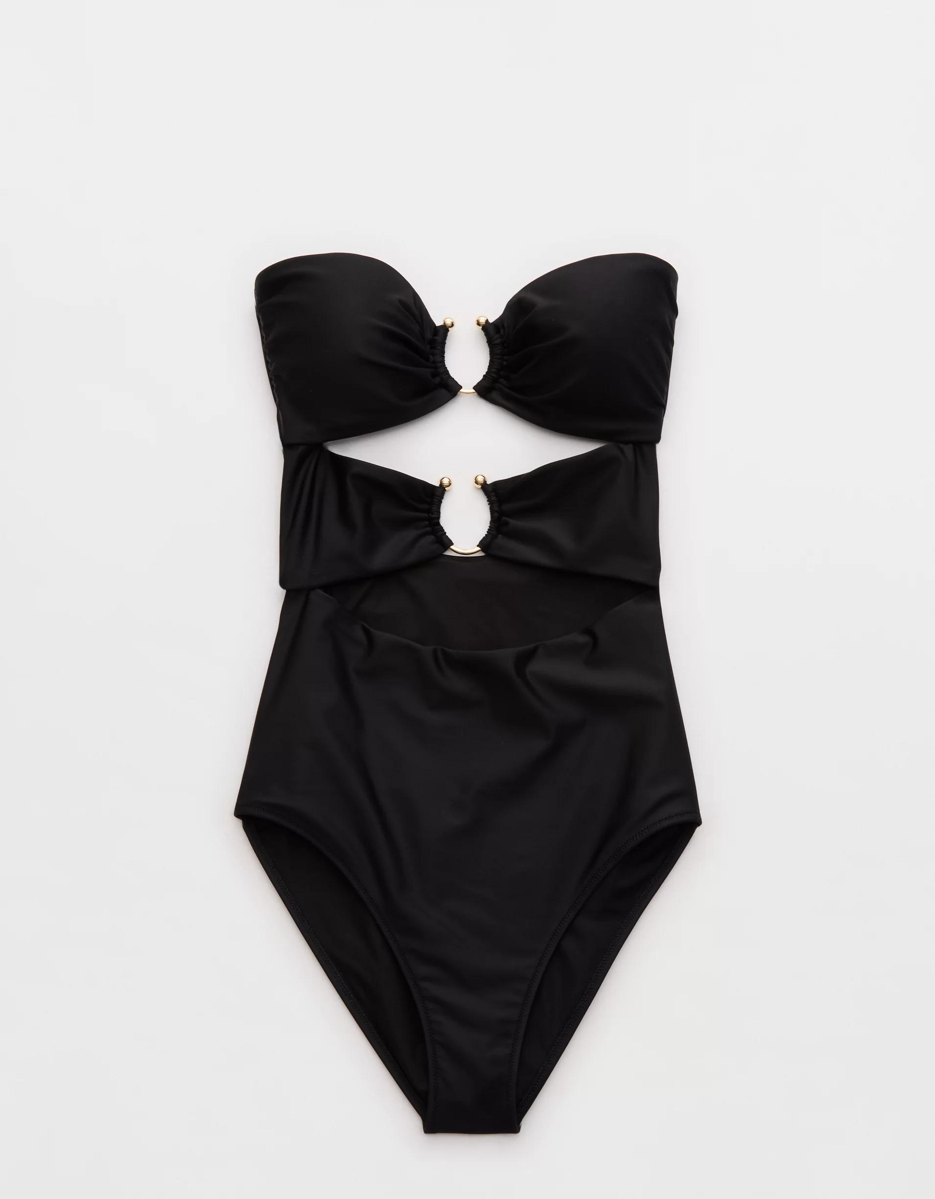 Aerie Bandeau Cut Out One Piece Swimsuit Product Image