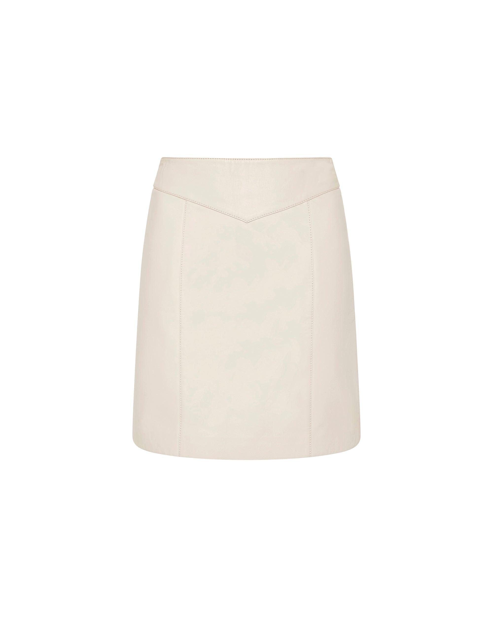 VIVIAN LEATHER SKIRT OFF WHITE Female Product Image
