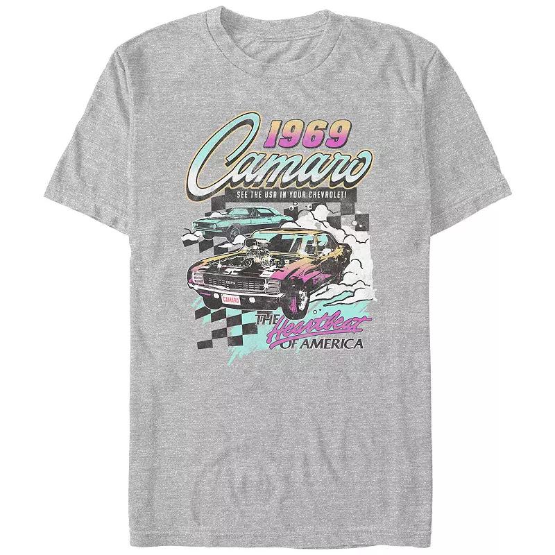Men's Camaro 1969 The Heartbeat Of America Graphic Tee, Size: XS, Athletic Grey Product Image
