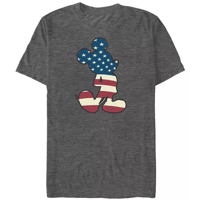 Disney's Mickey Mouse USA Flag Print Silhouette Big & Tall Graphic Tee, Men's,  Product Image