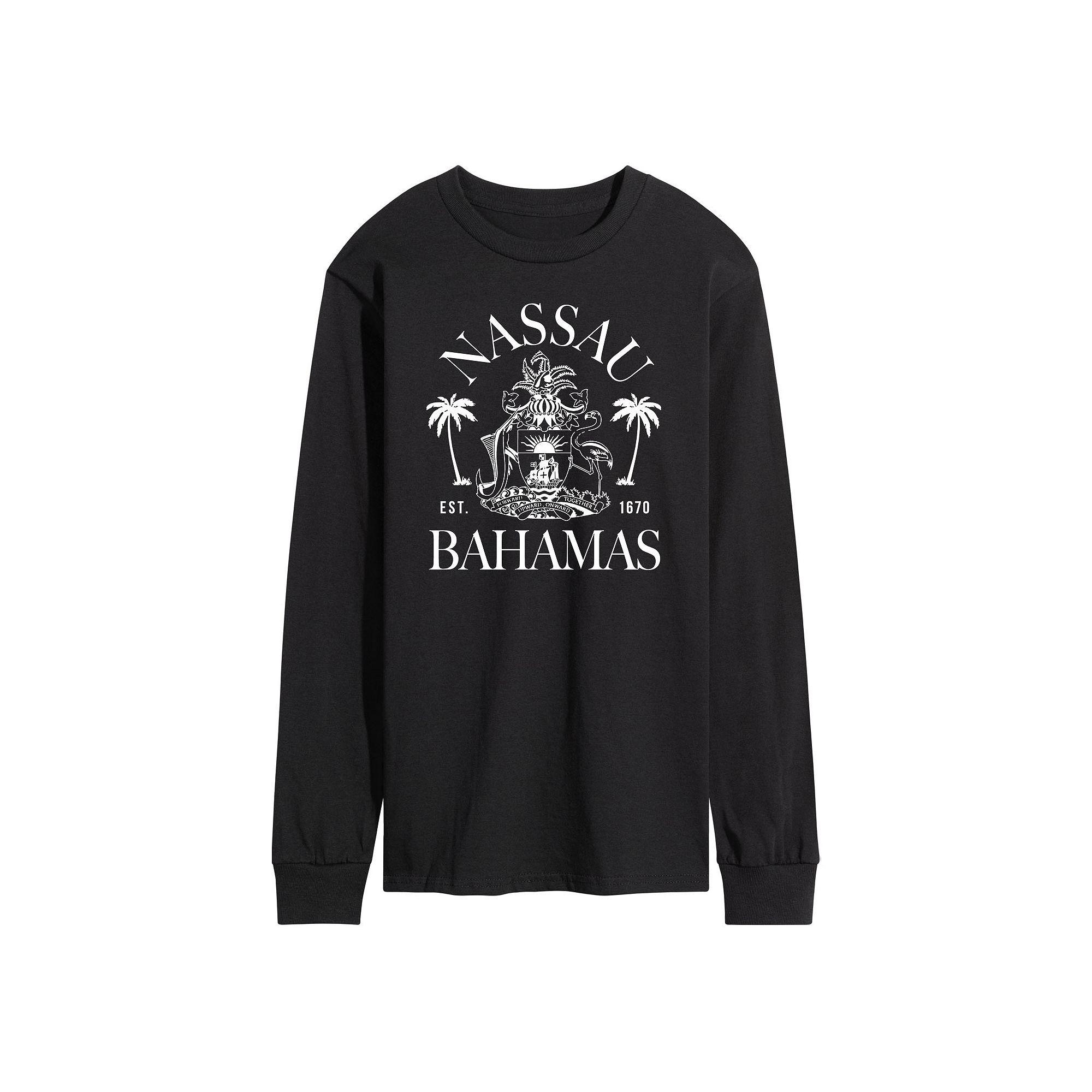 Men's Nassau Bahamas Crest Long Sleeve Graphic Tee,  Product Image